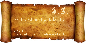 Holitscher Borbála névjegykártya