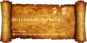 Holitscher Borbála névjegykártya